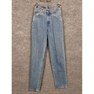 Levi's Large W25 Jeans 560 Blue Washed Loose Fit Straight Leg Cotton High Waist